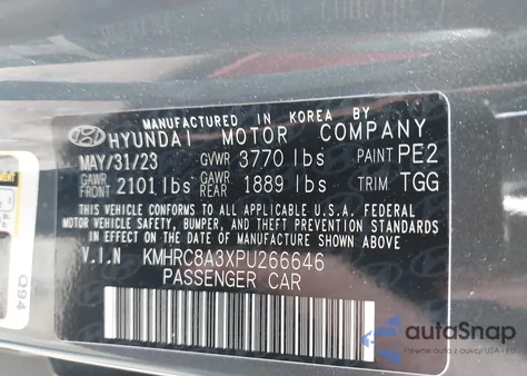 2023 Hyundai Venue Sel from USA, damaged, VIN KMHRC8A3XPU266646